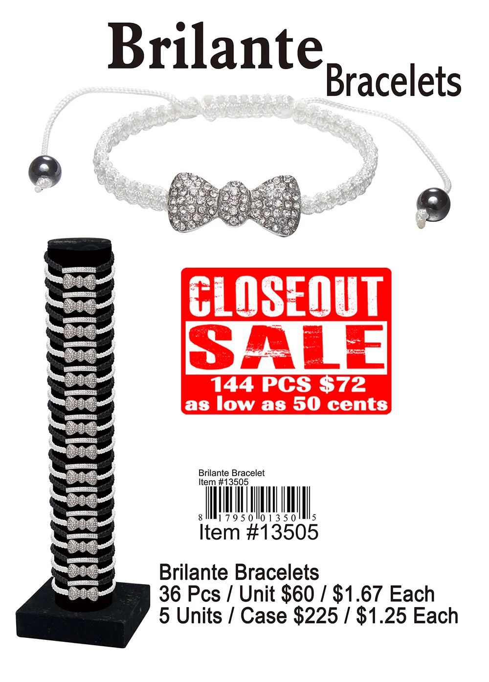 Brillante Bracelets - Closeout 144 Pcs.